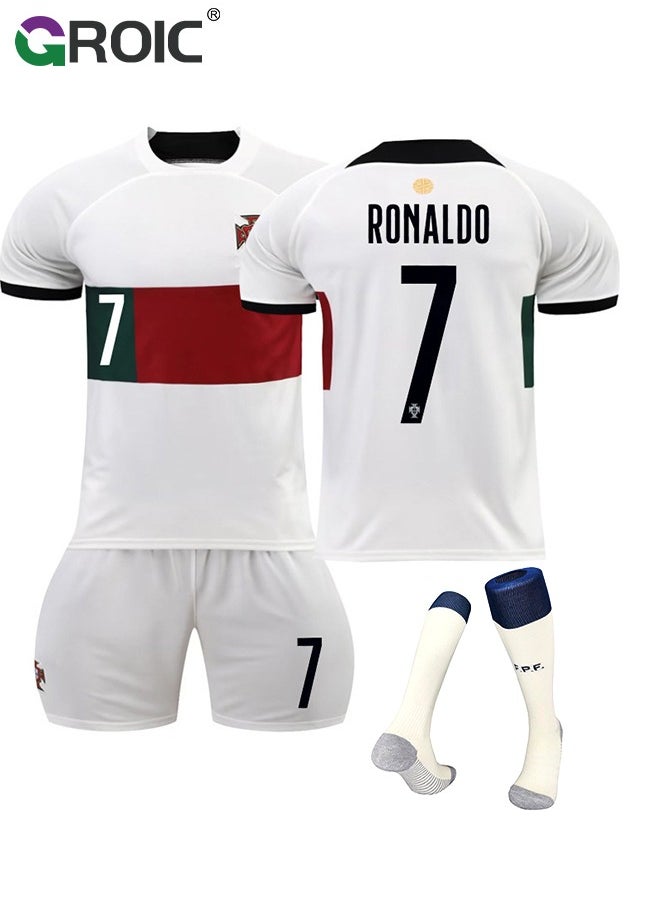 GROIC 7# Football Jersey Soccer Jerseys for Men/Women/Youth, Mesh Athletic Football Shirts, Personalize Soccer Fan Jerseys Short and Socks Set, Football Suits,Soccer Socks,Football Jersey Set, 175-180 CM  - Image 1
