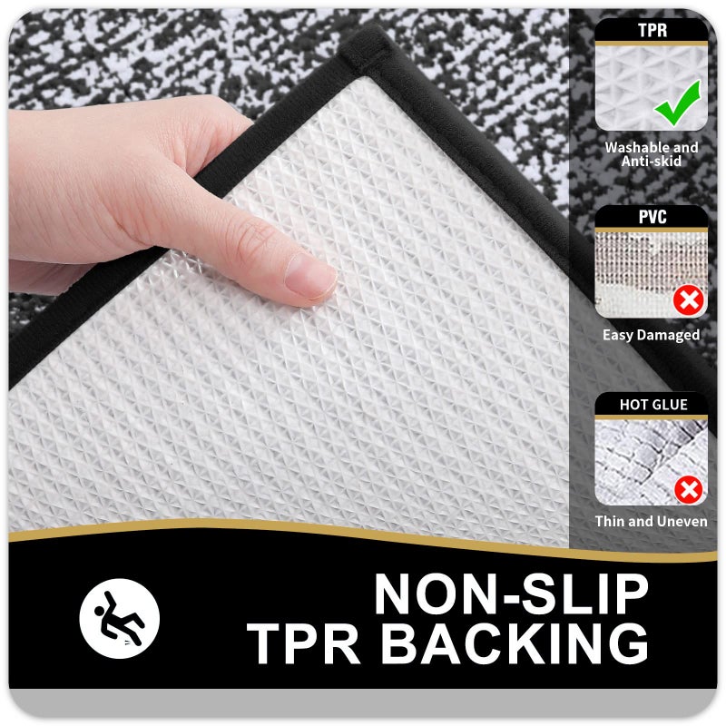 OLANLY Bathroom Rugs 24x16, Extra Soft and Absorbent Microfiber Bath Mat, Non-Slip, Machine Washable, Quick Dry Shaggy Bath Carpet, Suitable for Bathroom Floor, Tub, Shower (Small, Black) - Image 5