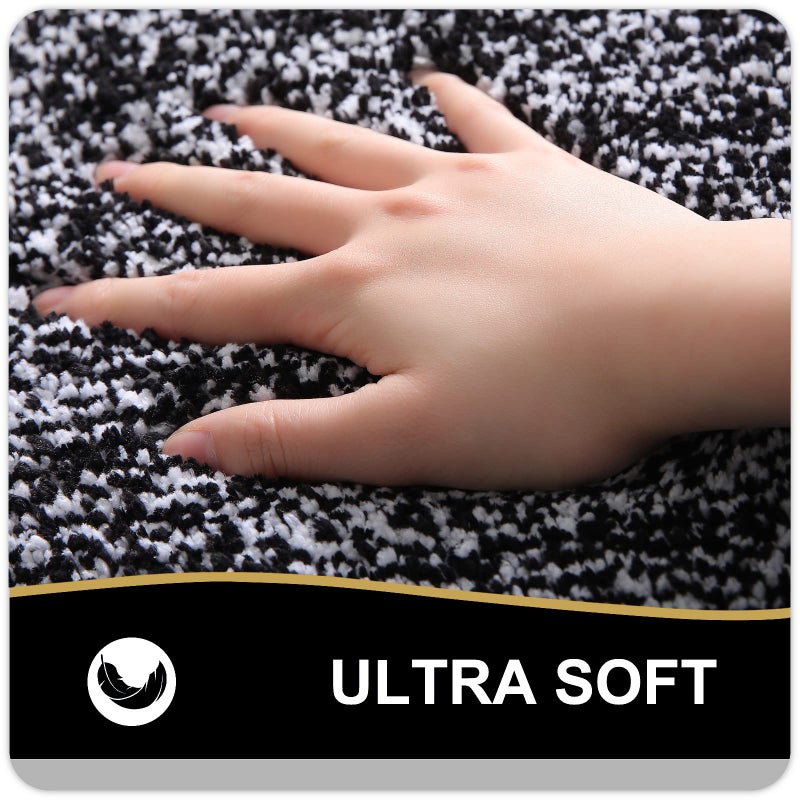 OLANLY Bathroom Rugs 24x16, Extra Soft and Absorbent Microfiber Bath Mat, Non-Slip, Machine Washable, Quick Dry Shaggy Bath Carpet, Suitable for Bathroom Floor, Tub, Shower (Small, Black) - Image 3