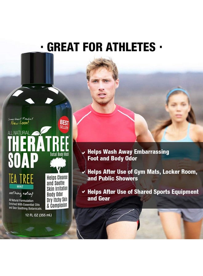 Oleavine TheraTree Tea Tree Oil Soap with Neem Oil - 12oz - Helps Skin Irritation, Body Odor, & Helps Restore Healthy Complexion for Body and Face TheraTree