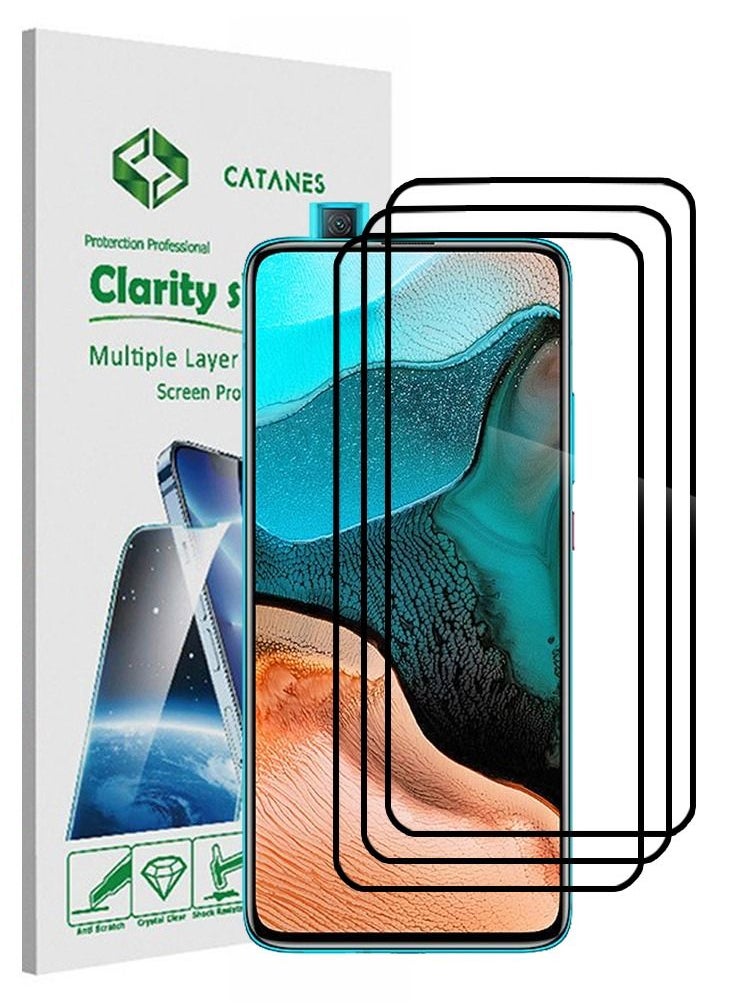 CATANES 3 Pack For Xiaomi Redmi K30 Pro Screen Protector Tempered Glass Full Glue Back  - Image 1