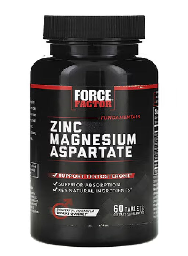 Force Factor Fundamentals, Zinc Magnesium Aspartate, 60 Tablets