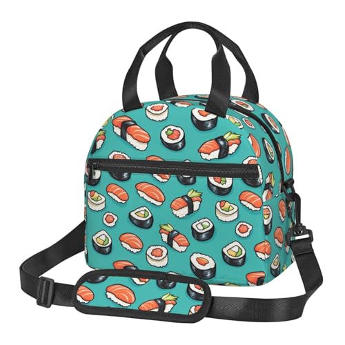 bassyil Sushi Insulated Lunch Bag Reusable Lunch Box With Adjustable Shoulder Strap Cooler Tote Bag For Men Women - Image 1