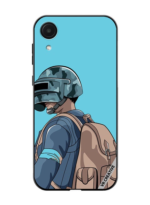 Protective Case Cover For Samsung Galaxy A03 Core Helmet And In Military Uniform Design Multicolour