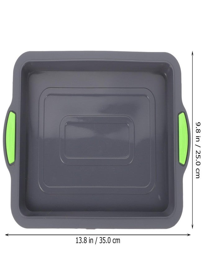 BESTonZON Silicone Baking Pans Baking Sheet Brownie Pan Rectangular Cake Pan Silicone Cake Molds Nonstick Bakeware Cookie Sheets Cake Pan - Grey - Image 3