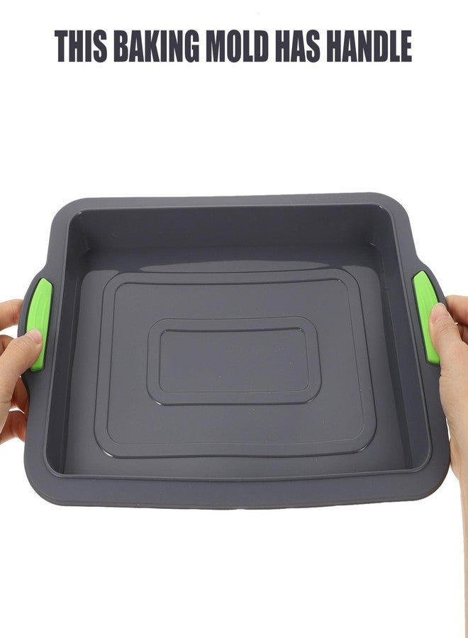 BESTonZON Silicone Baking Pans Baking Sheet Brownie Pan Rectangular Cake Pan Silicone Cake Molds Nonstick Bakeware Cookie Sheets Cake Pan - Grey - Image 4