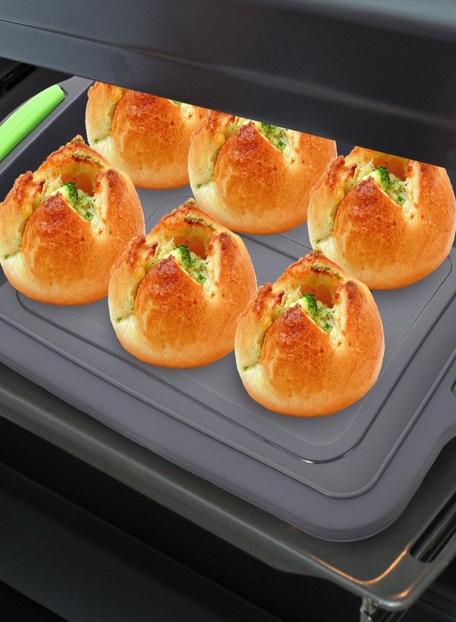 BESTonZON Silicone Baking Pans Baking Sheet Brownie Pan Rectangular Cake Pan Silicone Cake Molds Nonstick Bakeware Cookie Sheets Cake Pan - Grey - Image 2