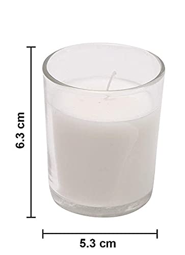 Floryn Decor Votive Glass Candles | Smokeless | Burning Time- 10 Hours | Unscented (Pack of 6) - Image 2