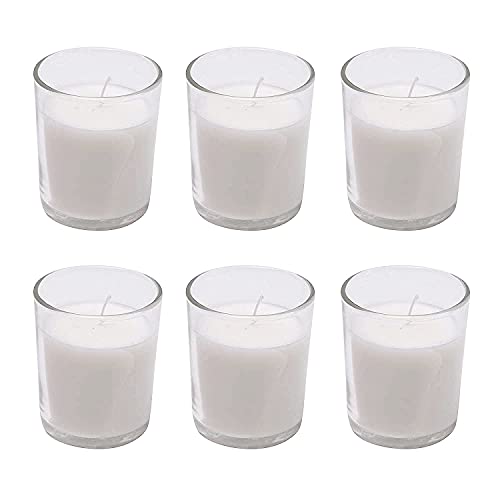 Floryn Decor Votive Glass Candles | Smokeless | Burning Time- 10 Hours | Unscented (Pack of 6) - Image 1