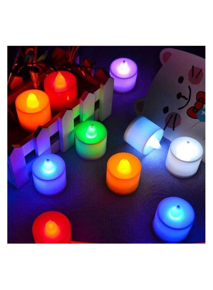 شمعة الالكترونى لتزيين حفلات الزفاف وعيد الحب وشهر العسل متعددة الالوان العدد 6 قطع - Image 2
