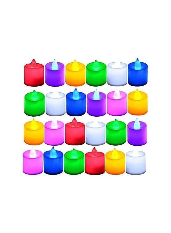 شمعة الالكترونى لتزيين حفلات الزفاف وعيد الحب وشهر العسل متعددة الالوان العدد 6 قطع - Image 3