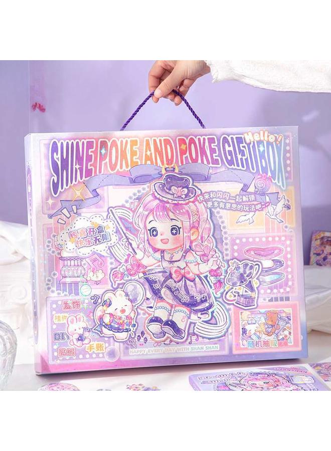 Bluejw Core Mo Shining Stamps Music Hand Account Gift Box Cute Girl Square Hand Account Suit Girl Birthday Gift - Image 5