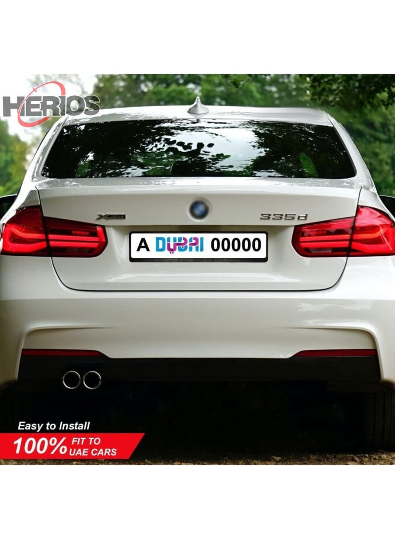 HERIOS Long Number Plate Holder Frame Black- Pack of 2 - Image 5