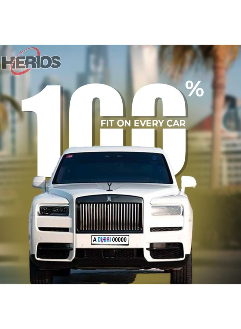 HERIOS Long Number Plate Holder Frame Black- Pack of 2 - Image 4