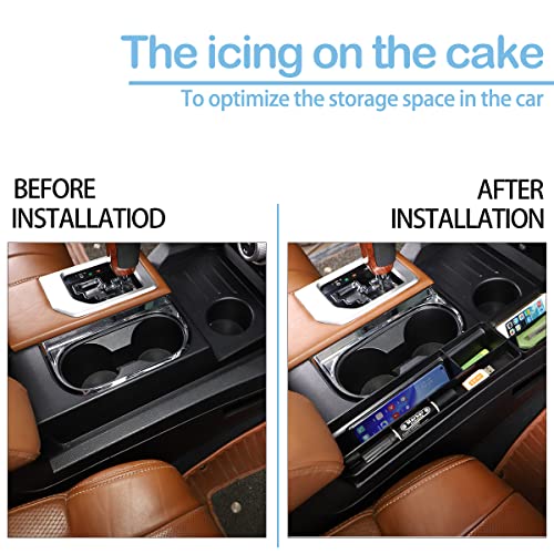 CHEAYAR for Toyota Tundra 2014-2021, Gear Shift Console Side Tray Organizer Gear Shift Console Side Storage Box,Shifter Storage Box Interior Accessories 2pcs - Image 2