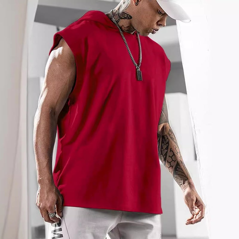2021 Foreign Trade New Men''s Casual Pullover Sports Men''s T-Shirt Sleeveless Men''s Vest Loose - Image 4