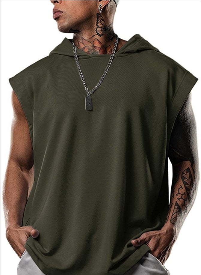 2021 Foreign Trade New Men''s Casual Pullover Sports Men''s T-Shirt Sleeveless Men''s Vest Loose - Image 1