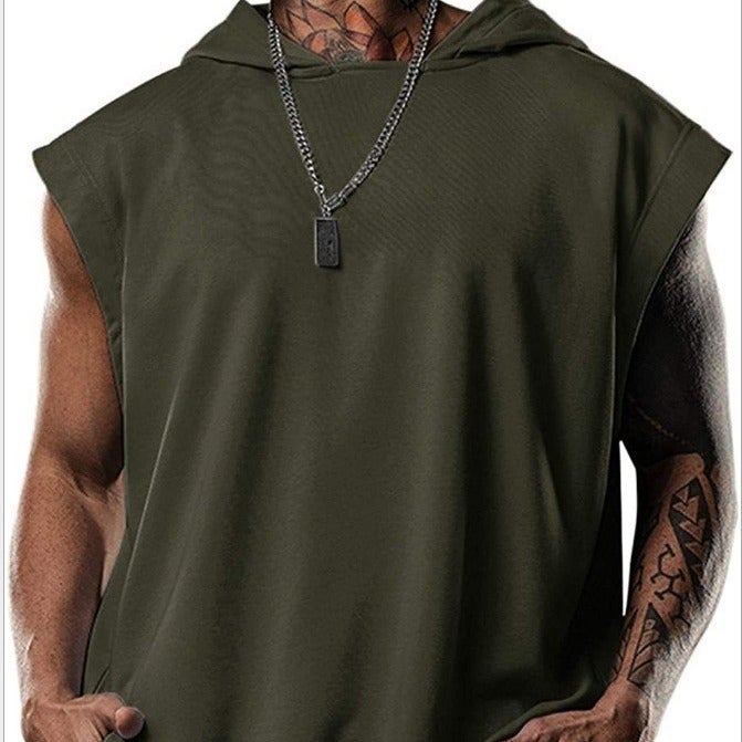 2021 Foreign Trade New Men''s Casual Pullover Sports Men''s T-Shirt Sleeveless Men''s Vest Loose - Image 2