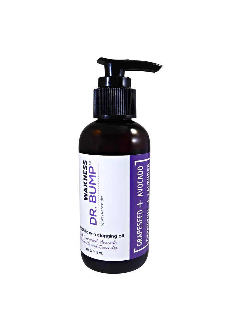 wax necessities Waxness Dr Bump Hydrophilic Concentrated NonClogging Oil with Grapeseed Avocado Chamomile and Lavender 4 Ounces 