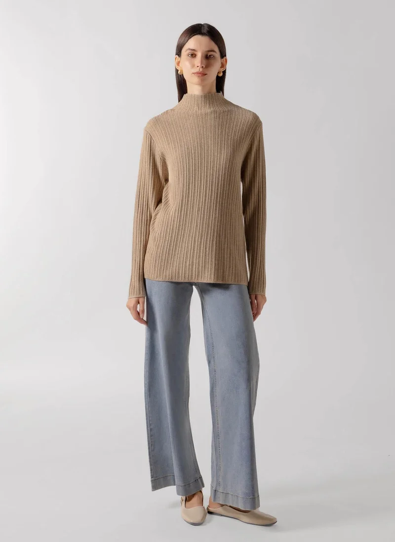 DIAGONAL SEAM WIDE JEANS