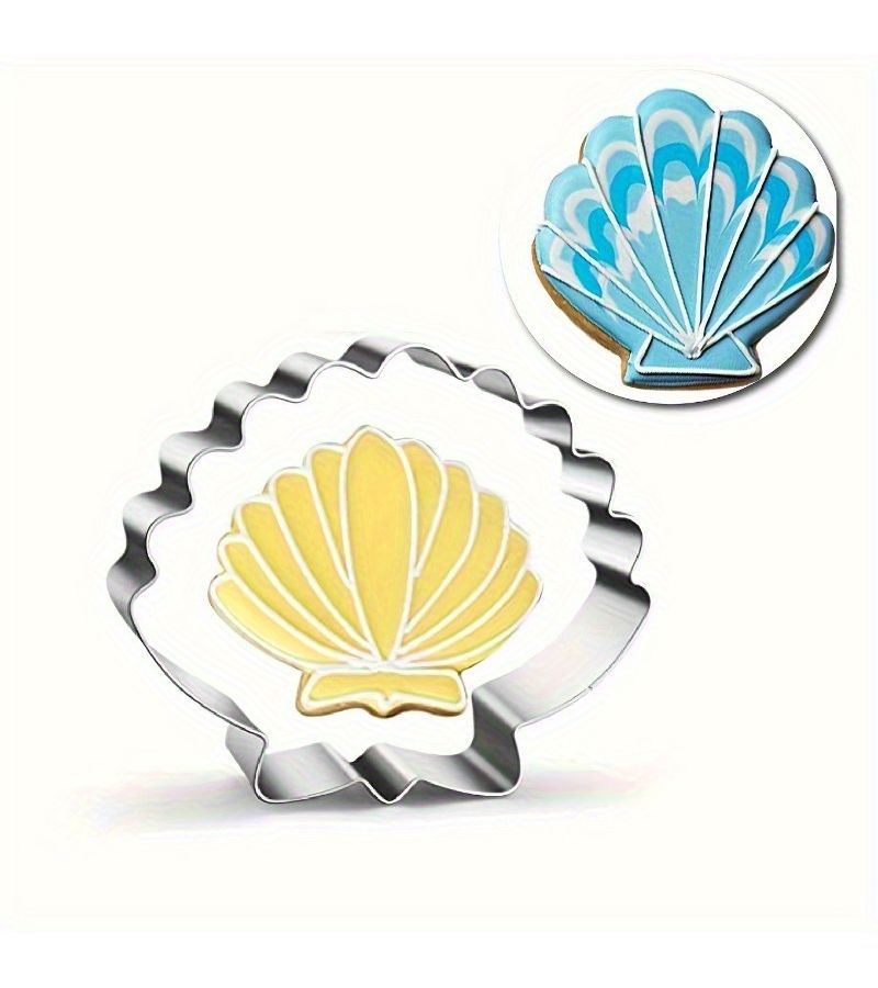 3pc Ocean Themed Stainless Steel Cookie Cutters Mermaid Tail Starfish Shell - Image 4