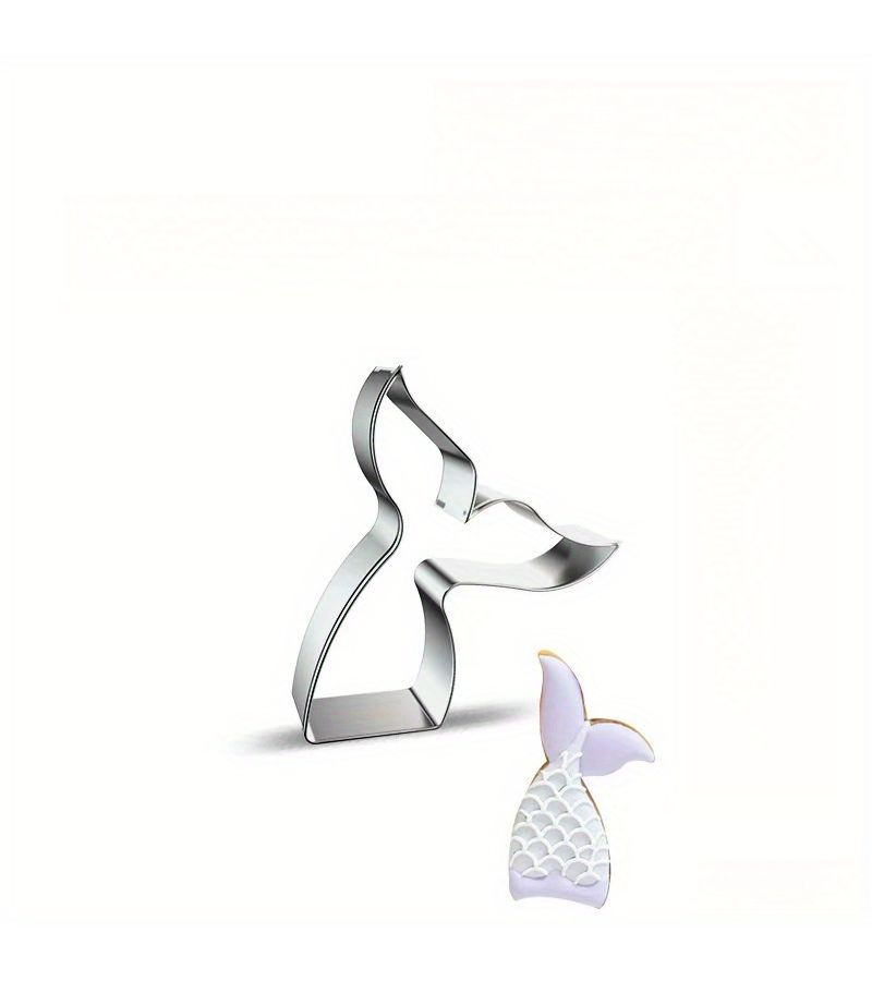3pc Ocean Themed Stainless Steel Cookie Cutters Mermaid Tail Starfish Shell - Image 2