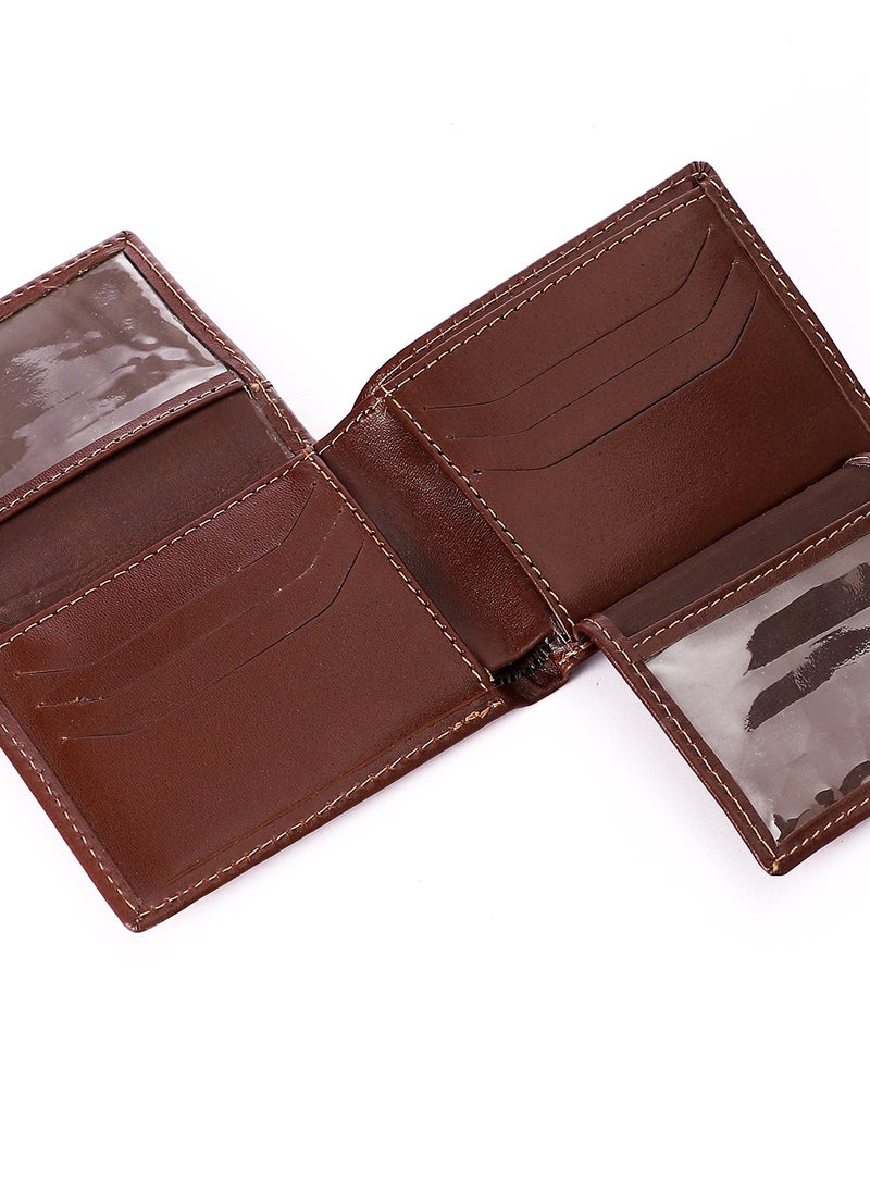 Generic - Leather Wallet for men (RO 122) Soft Touch Rustic Leather, Extra Capacity with, Compact Convenience and Ideal Gift - Men's Wallet with 10 Card Slots.with cash pocket .and 2 ID windows .Brown - Image 1