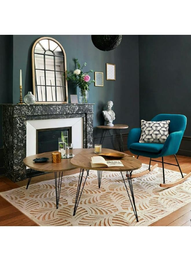 لوفت طاولة جانبية  لغرفة المعيشة وغرفة النوم المكتبية درجة (بني/أسود) NEILE، طاولة جانبية، L112XP80XH40CMS، طبيعية، MDF، معدن - 140364 - Image 1