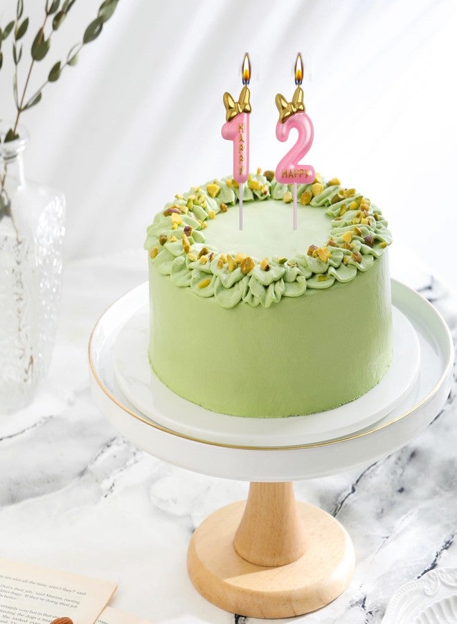 AOOLADA 12th Birthday Candles, Pink 3D Number 12 Happy Birthday Candle Cake Topper Decorations - Image 3