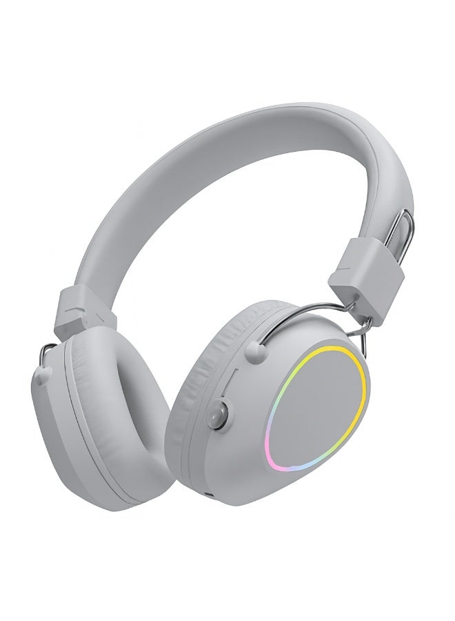 JL580 Wireless Headphones - Pure Bass Sound - Foldable, Powerful Sound, and Colorful LED Noise Cancelling Lighting - grey - Image 1