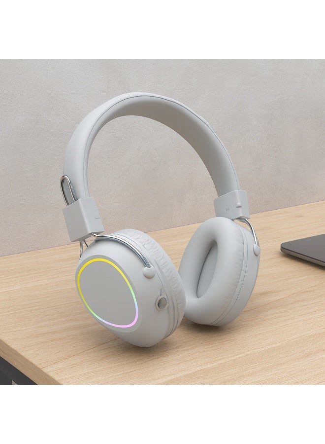 JL580 Wireless Headphones - Pure Bass Sound - Foldable, Powerful Sound, and Colorful LED Noise Cancelling Lighting - grey - Image 2