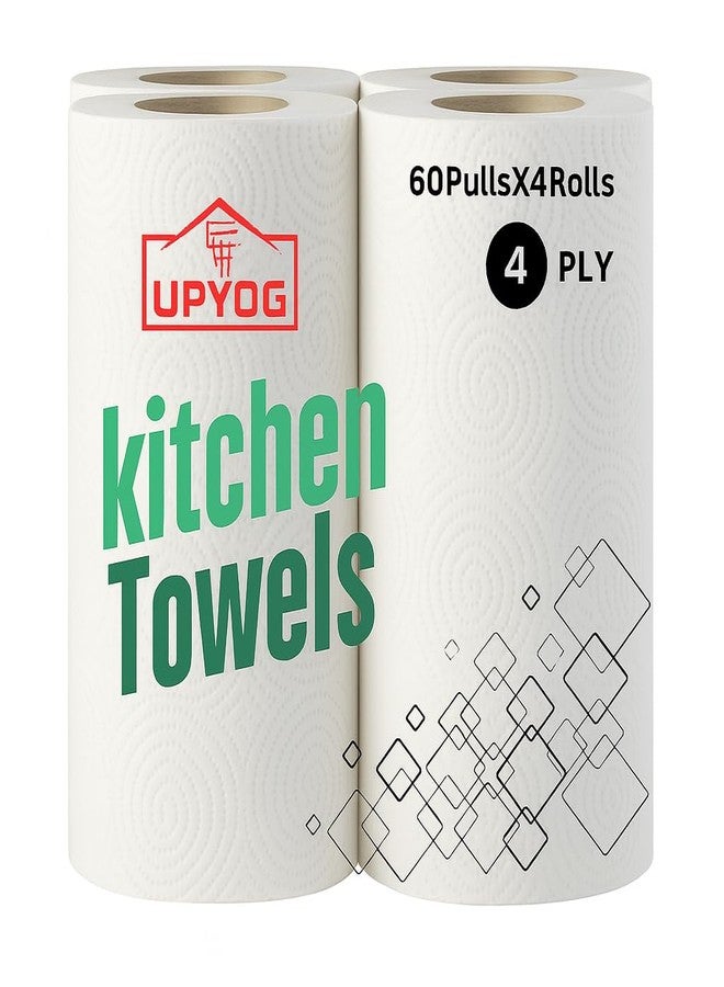UPYOG 4 Ply Kitchen Tissue/Towel Paper Roll 240 pulls | 60 pulls X 4 Rolls | soft and highly absorbent | 100% Natural Virgin Cellulose Fiber - Image 1