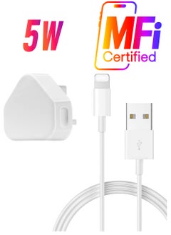 ELTRAZONE 5V 1A USB Charger Cable and Plug Compatible for iPhone 5S/6/6S/6 Plus/6S Plus/7/7 Plus/8/8 Plus/XS/X/XS Max/11/XR/iPod  - Image 1