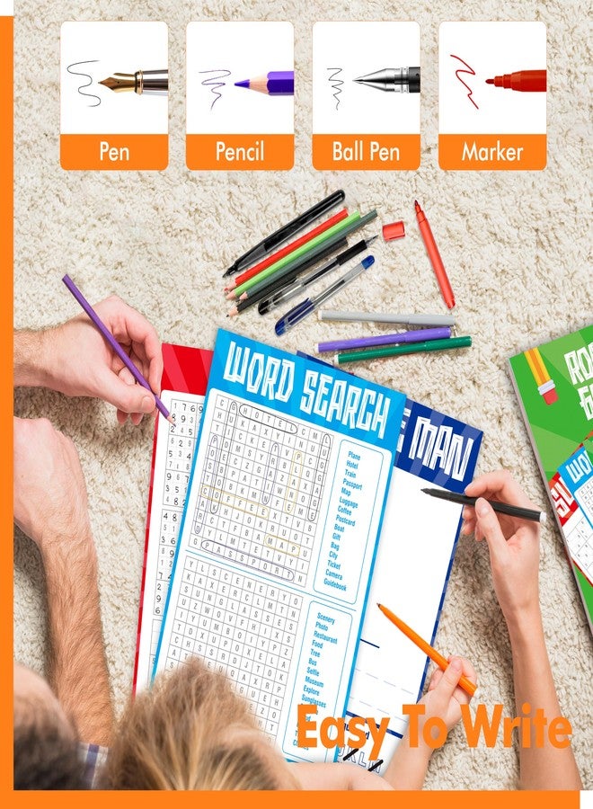 Gethelud Road Trip Game Pad, 80 Perforated Sheets Travel Activity Pad, 5 Games in 1 Pad, Plane, Car Trip Activity, Pen Pencil & Paper Game for Kids, Adults (6” x 9”) - Image 5