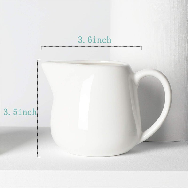 ONTUBE Ceramics Creamer Pitcher 11 oz Cream White - Image 4