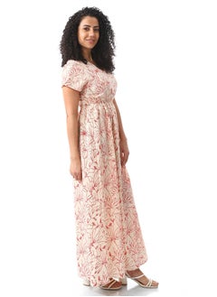 Andora V-Neck Candy Red Casual Dress_Red  - Image 4