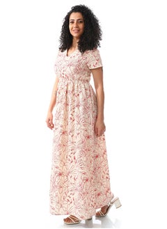 Andora V-Neck Candy Red Casual Dress_Red  - Image 2