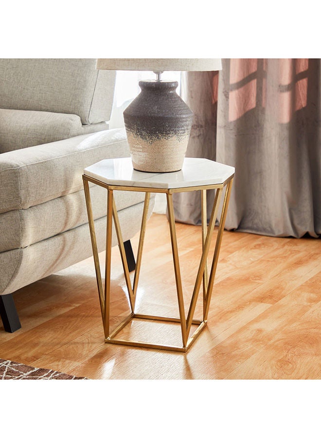 Home Box Heron Marble Top End Table 45x50x45 cm  - Image 1