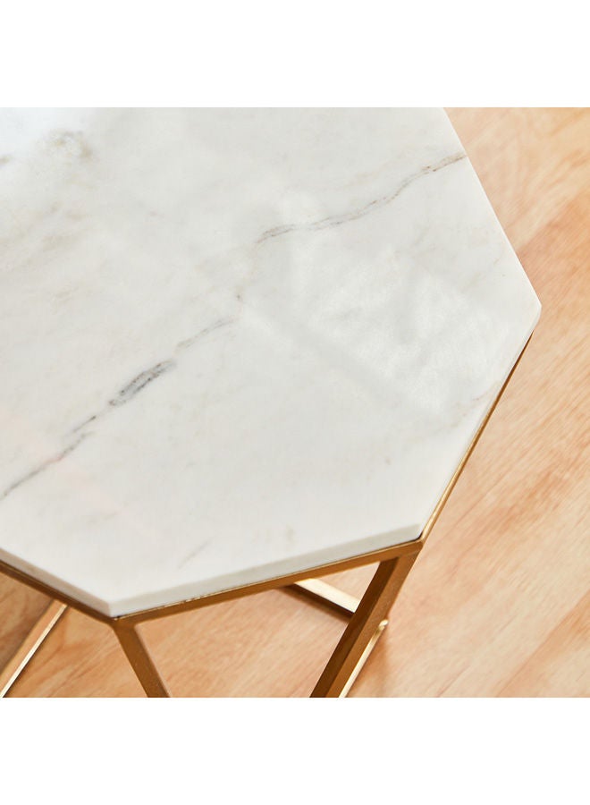 Home Box Heron Marble Top End Table 45x50x45 cm  - Image 2