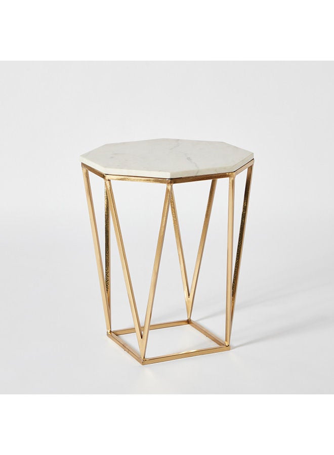 Home Box Heron Marble Top End Table 45x50x45 cm  - Image 5