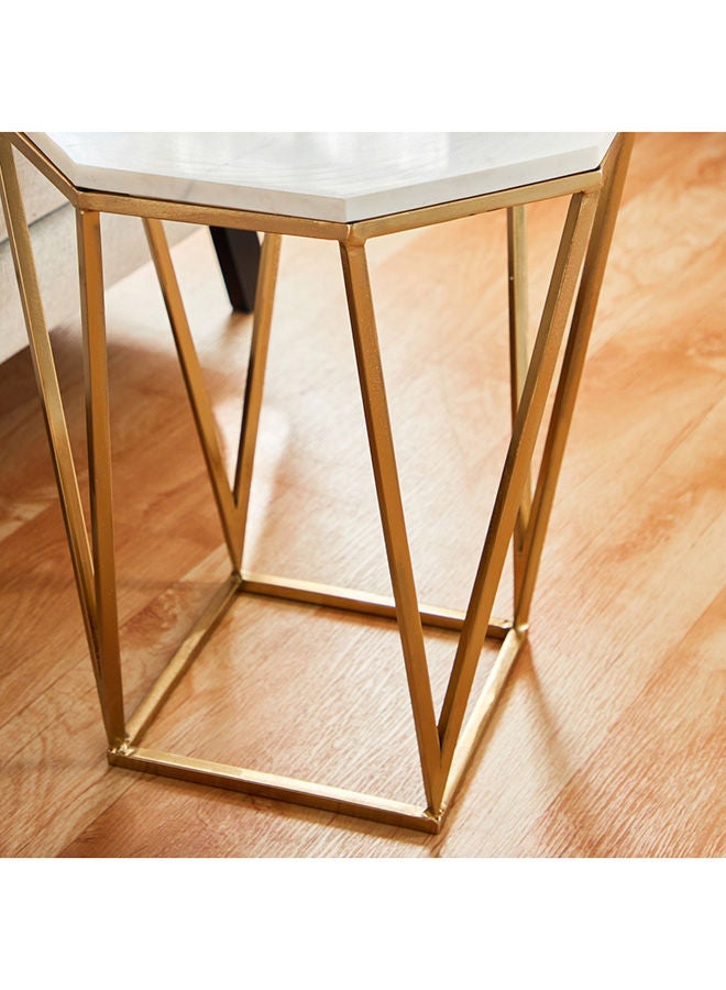 Home Box Heron Marble Top End Table 45x50x45 cm  - Image 3