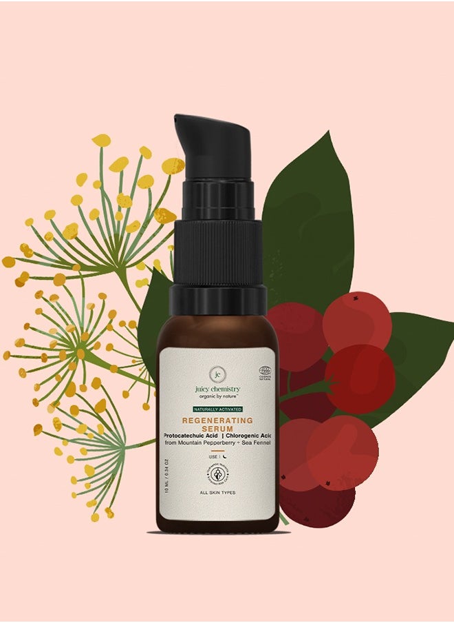 Juicy Chemistry Regenerating Serum - 10 ml, Enriched With Mountain Pepperberry And Sea Fennel, For Anti-Ageing And Mature Skin, Fights Skin Aging And Promote Youthful Skin