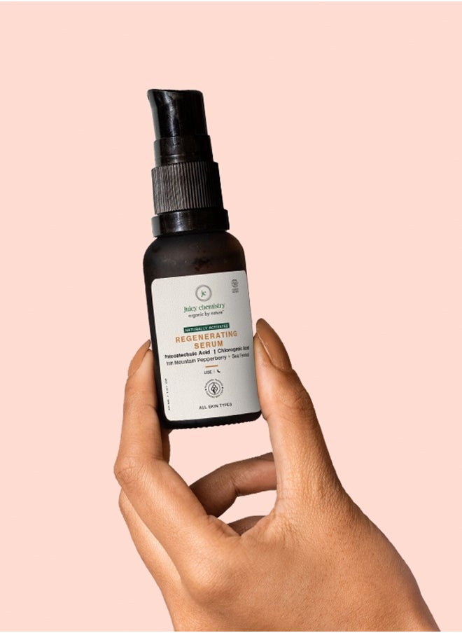 Juicy Chemistry Regenerating Serum - 10 ml, Enriched With Mountain Pepperberry And Sea Fennel, For Anti-Ageing And Mature Skin, Fights Skin Aging And Promote Youthful Skin