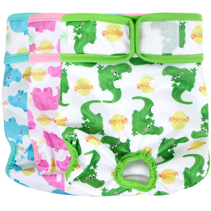 wegreeco Luxury Washable Reusable Dog Diapers (Stylish Pattern) - Female Dog Diapers, Doggie Diapers, 3 Pack (Fancy,Small) - Image 1