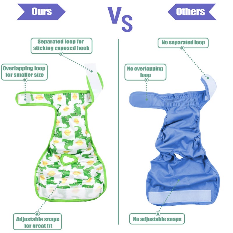 wegreeco Luxury Washable Reusable Dog Diapers (Stylish Pattern) - Female Dog Diapers, Doggie Diapers, 3 Pack (Fancy,Small) - Image 3