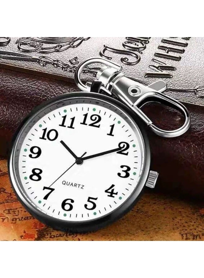Generic Watch Keychain Hanging Nurses' Student Examination Entry Pocket For The Elderly No Luminous Big Numbers Clear-Display Accuracy:White + Spare Electronics  - Image 1