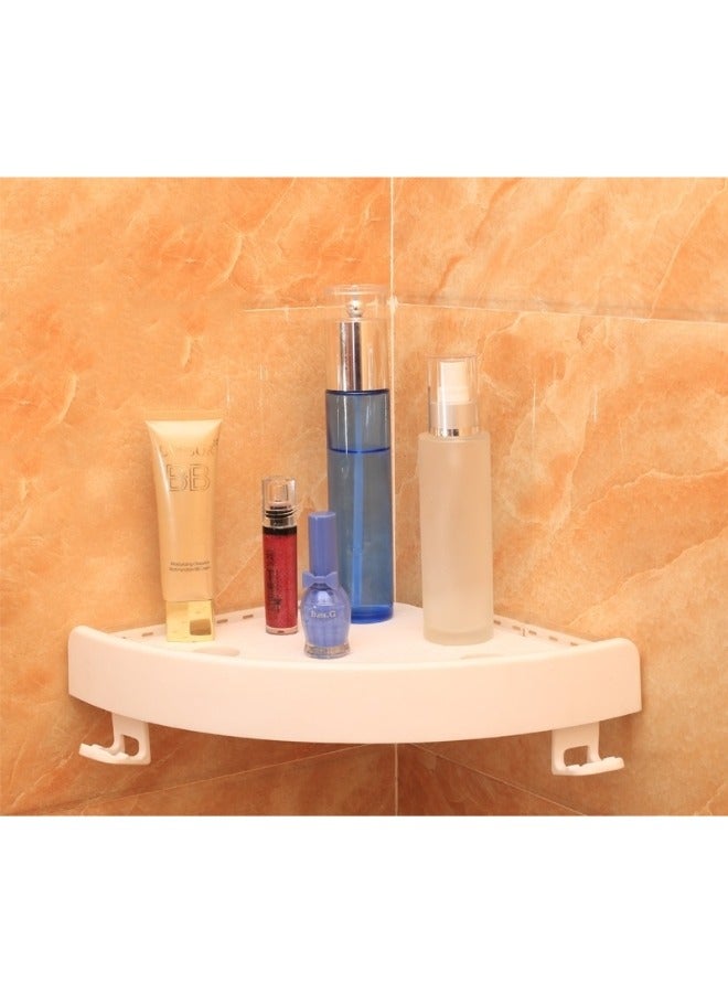 Multi-Purpose Triangle Punch Plastic Corner Shelf Organizer,Easy Installation Mounted Storage Space-Saving Corner Holder for Bathroom Toiletries Facial Lotion Soap Holder - Image 2