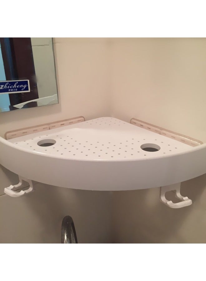 Multi-Purpose Triangle Punch Plastic Corner Shelf Organizer,Easy Installation Mounted Storage Space-Saving Corner Holder for Bathroom Toiletries Facial Lotion Soap Holder - Image 5