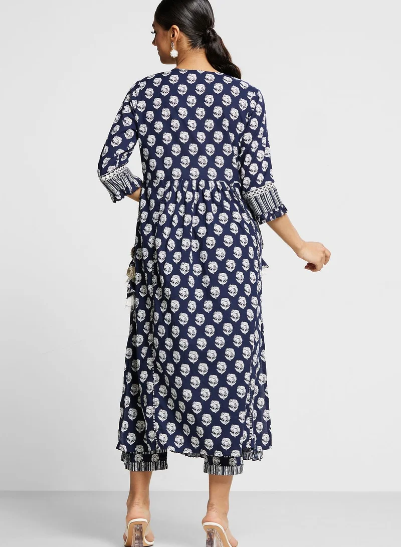 indya Printed Kurti & Pants Set