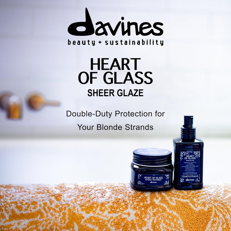 Davines Heart of Glass Sheer Glaze for Blonde Care, Leave On Thermal Styling Support, Add Shine And Heat Protect, 5.07 fl. oz. - Image 1